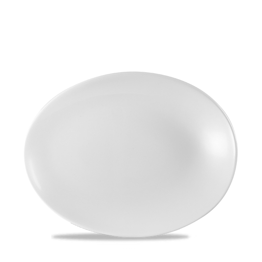 Weißer, runder Porzellanteller.
