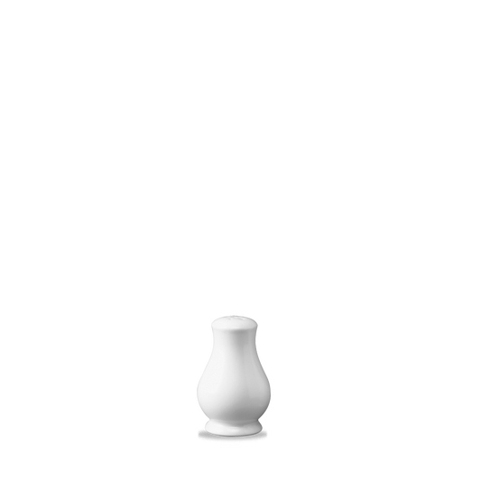 Weiße Vase auf weißem Hintergrund.