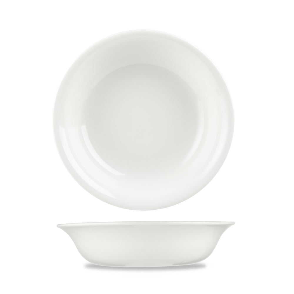 Zwei weiße, runde Porzellanteller.
