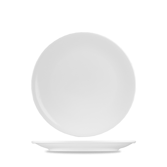 Zwei weiße, runde Teller.