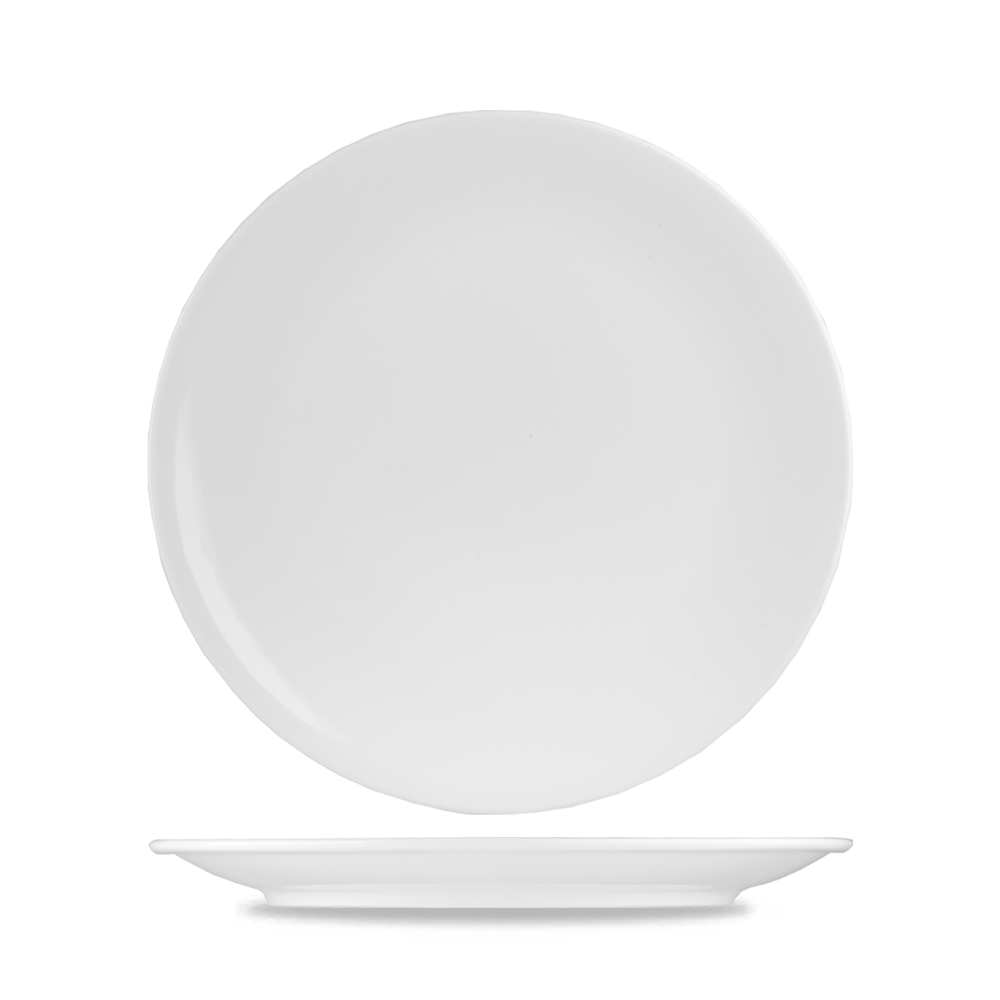 Zwei weiße, runde Teller.