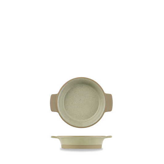 Keramikschale mit Griffen, beige.