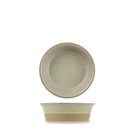 Zwei beige Schalen, übereinander gestapelt.