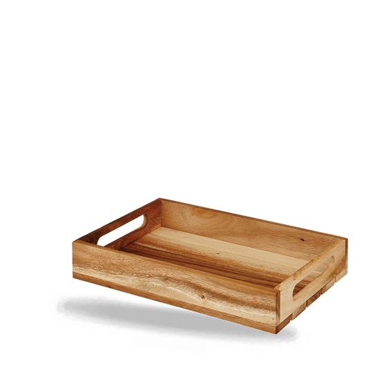 Leeres Holz-Serviertablett für Gastronomie