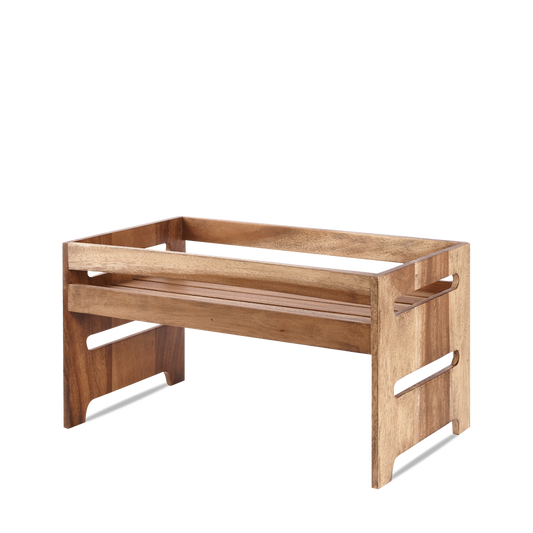 Holzgestell für Buffetpräsentation.