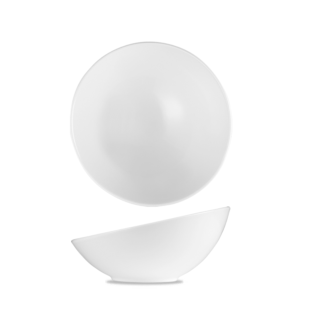 Zwei weiße, runde Schalen.