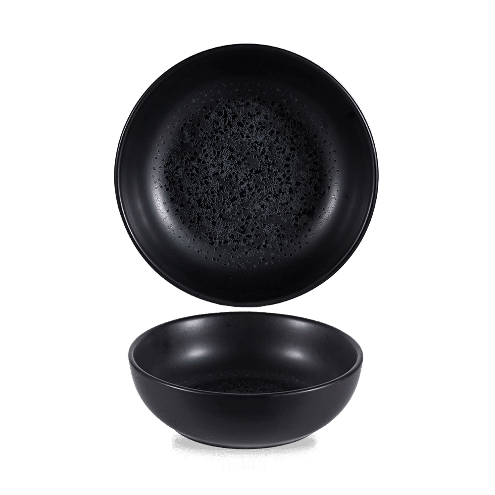 Schwarze Schüsseln für Gastronomie