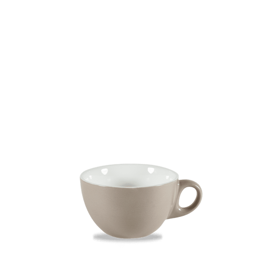 Leere Kaffeetasse auf weißem Hintergrund