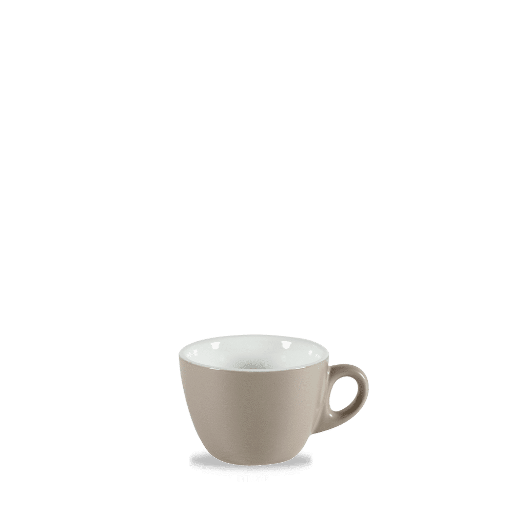 Leere Kaffeetasse auf weißem Hintergrund