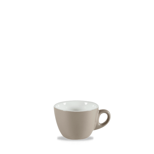 Leere Kaffeetasse auf weißem Hintergrund