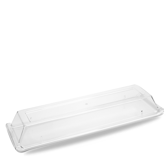 Transparente Abdeckhaube für Tablett.