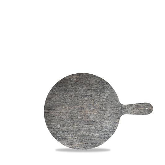 Runde Servierplatte mit Griff.