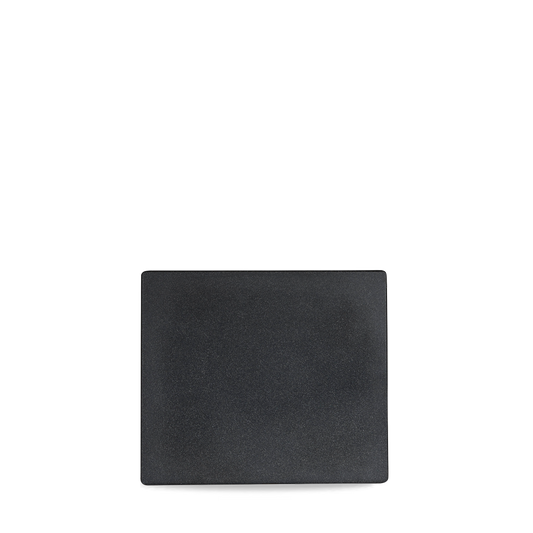 Schwarzer quadratischer Teller.