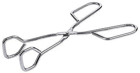 Silberne Servierzange aus Metall.