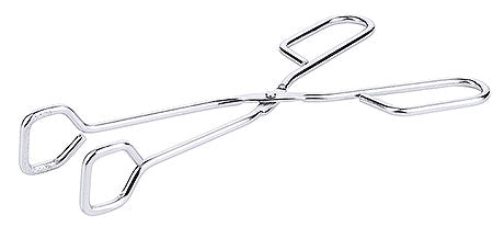 Silberne Servierzange aus Metall.