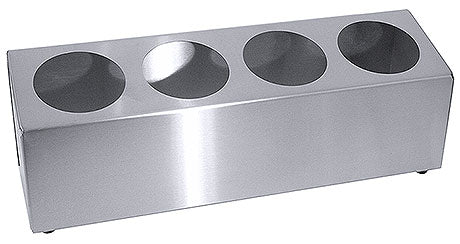 Edelstahlhalter mit vier Öffnungen.