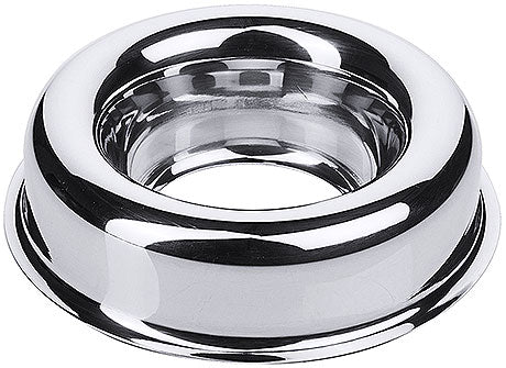 Silberner runder Gastronomie-Topfuntersetzer.