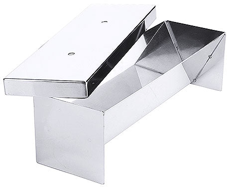 Edelstahl-Butterdose mit Deckel.