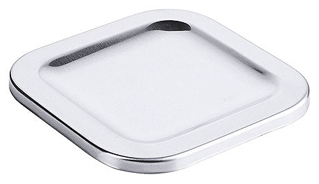 Quadratische Edelstahl-Abdeckung für Gastronomie.