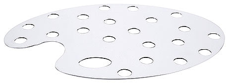 Metallplatte mit Löchern, oval.