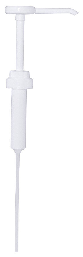 Weißer Dosierpumpenspender für Flaschen.