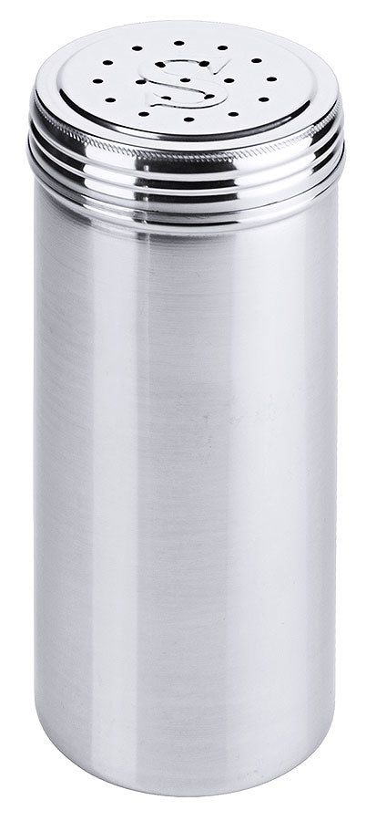 Silberner Streuer mit Löchern.