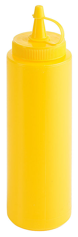 Gelbe Squeeze-Flasche für Soßen.