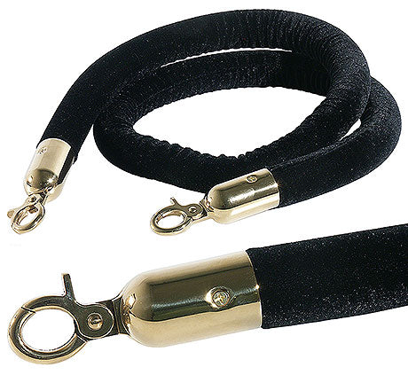 Schwarzes Absperrseil mit Haken.