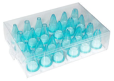 Spritzbeutel-Tüllen in Plastikbox.