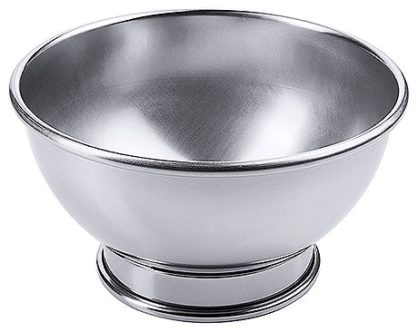 Metallschüssel aus Edelstahl, glänzend.