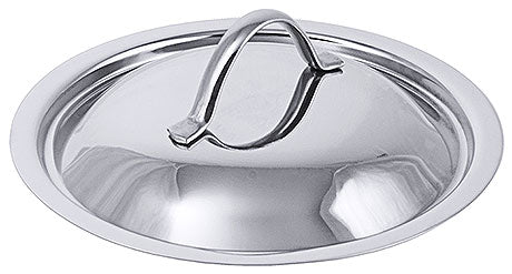 Edelstahl-Topfdeckel mit Griff.
