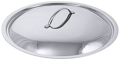 Edelstahl-Topfdeckel mit Griff.