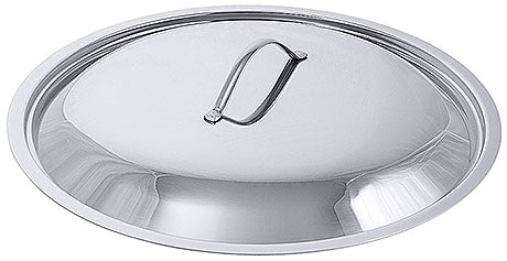 Edelstahl-Topfdeckel mit Griff.