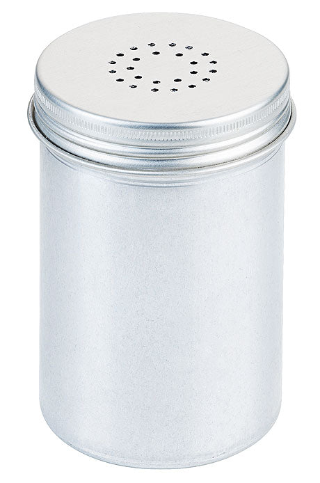 Silberner Streuer mit Löchern.