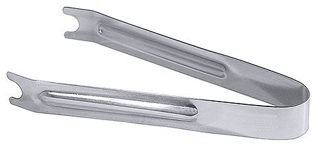 Silberne Edelstahl-Pinzette für Gastronomie.