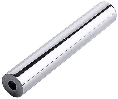 Metallstab, zylindrisch, glänzend, hohl.