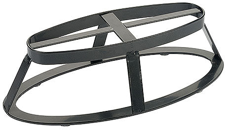 Schwarzer Metallständer für Buffet.