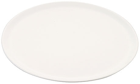 Weißer ovaler Servierteller.
