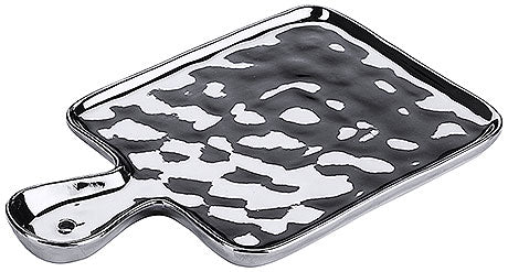 Rechteckige Servierplatte mit Griff.