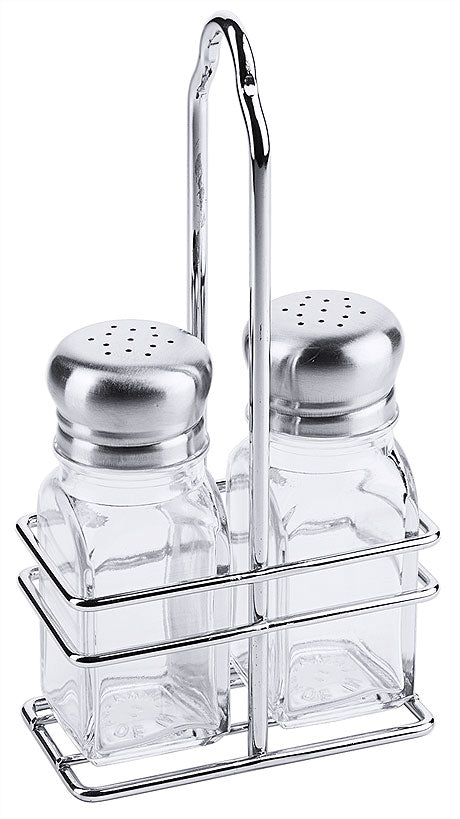 Salz- und Pfefferstreuer im Halter.
