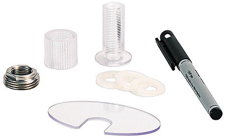 Gastronomie-Zubehörteile und Stift.