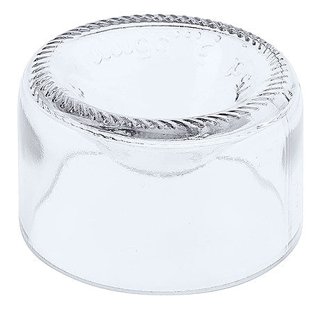 Glasuntersetzer aus klarem Glas.