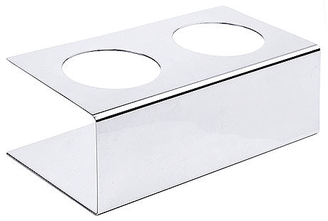 Edelstahlhalter mit zwei Öffnungen.