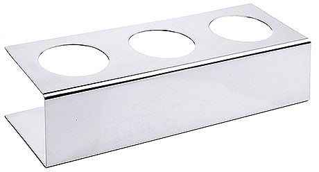 Edelstahlhalter mit drei Öffnungen.