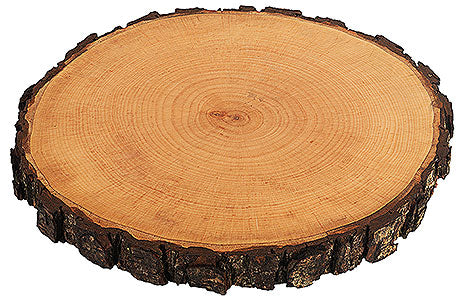 Holzscheibe mit Rindenrand.