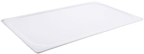 Rechteckige, weiße Servierplatte aus Kunststoff.