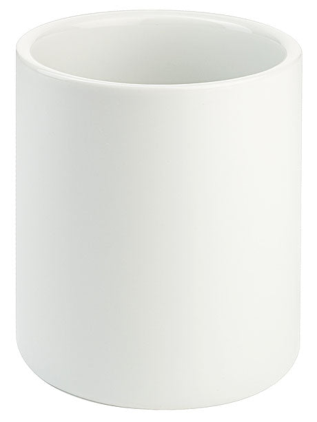 Weißer, zylindrischer Porzellanbehälter