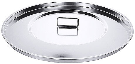 Edelstahl-Deckel mit Griff.