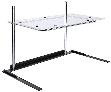 Buffetaufsatz mit Glasplatte, Metallgestell.