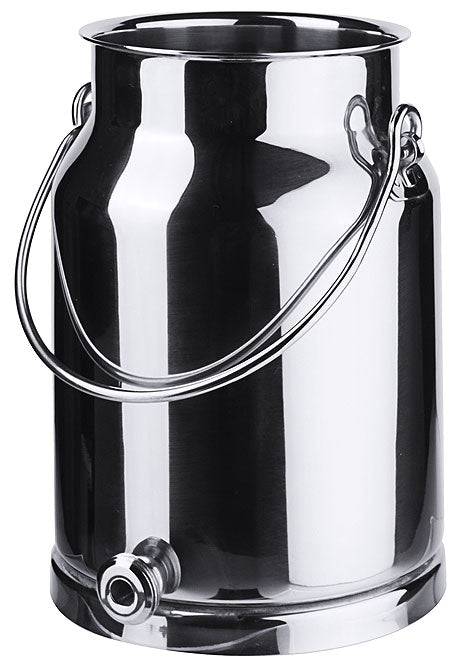 Edelstahlbehälter mit Auslassventil.
